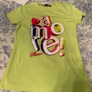 Love Moschino Amore Tee Neon Green Yellow